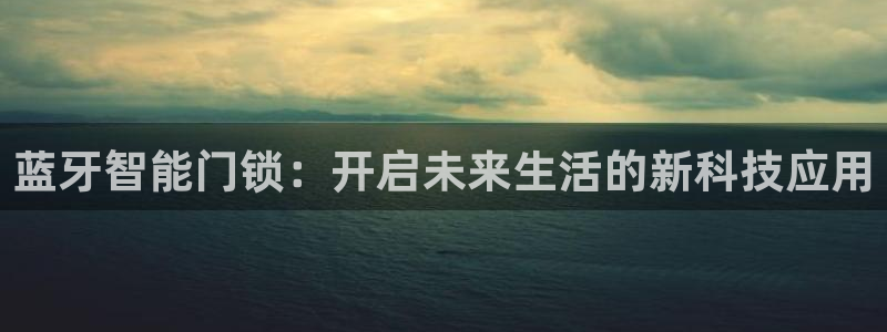 开丰娱乐行业恢复时间：蓝牙智能门锁：开启未来生活的新科技应用