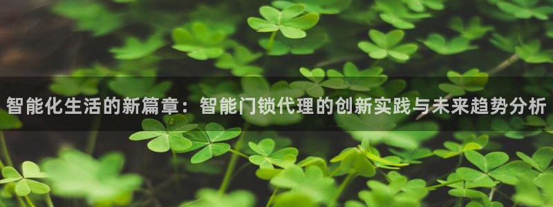 开丰娱乐地址查询：智能化生活的新篇章：智能门锁代理的创新实践