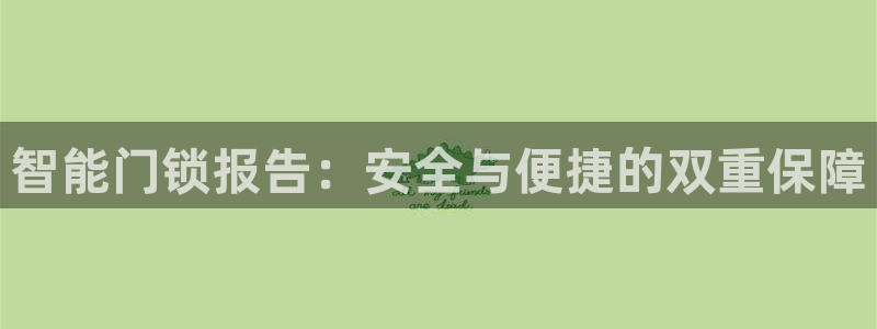 开丰娱乐注册登录：智能门锁报告：安全与便捷的双重保障