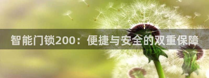 开丰娱乐若七九九：智能门锁200：便捷与安全的双重保障