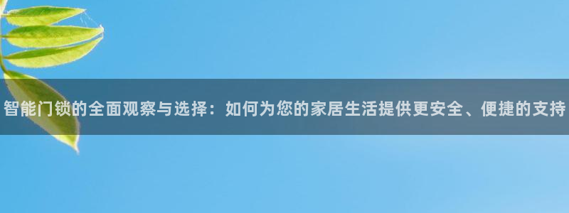 开丰娱乐寸六七五一38：智能门锁的全面观察与选择：如何为您的